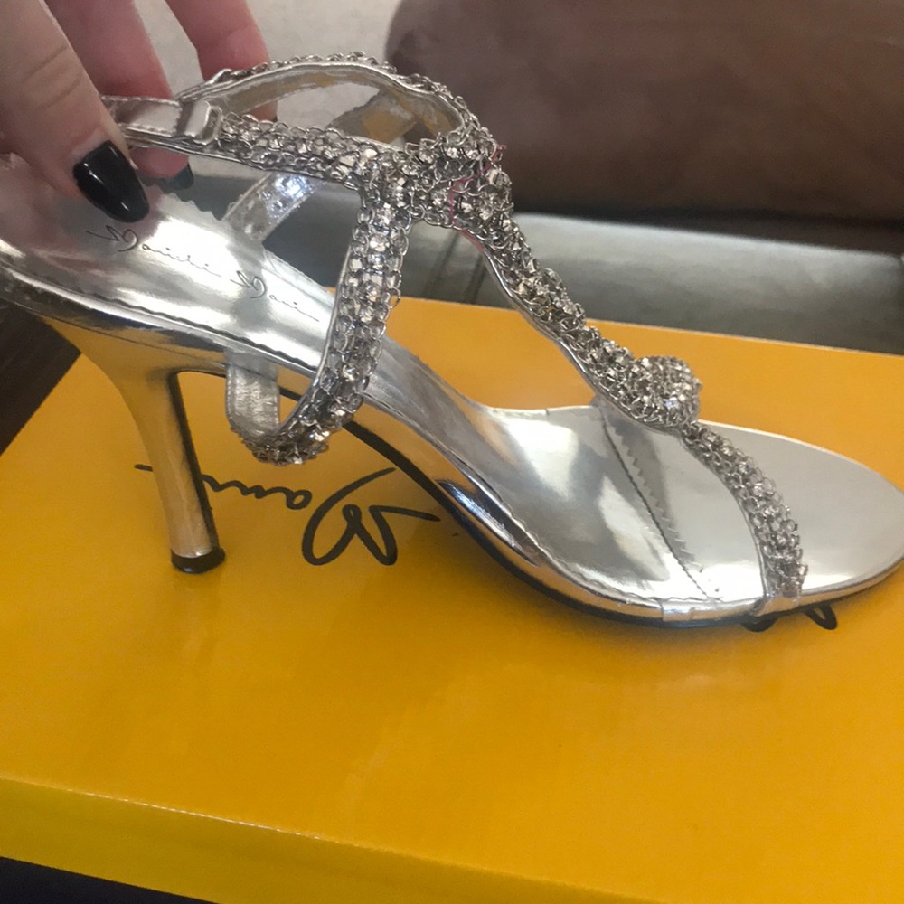 Formal Rhinestone Silver Heels